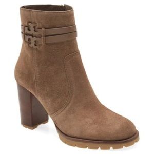 Tory Burch LEIGH LUG SOLE BOOTIE IN RIVER ROCK/ RIVER ROCK